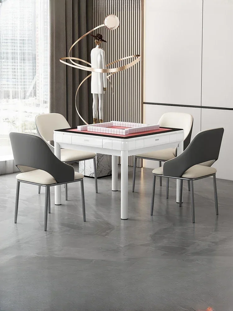 

Mahjong Machine Automatic Bass Dining Table Mahjong Table Light Luxury Dining Table Dual-Use Four-Mouth Machine Four-Leg