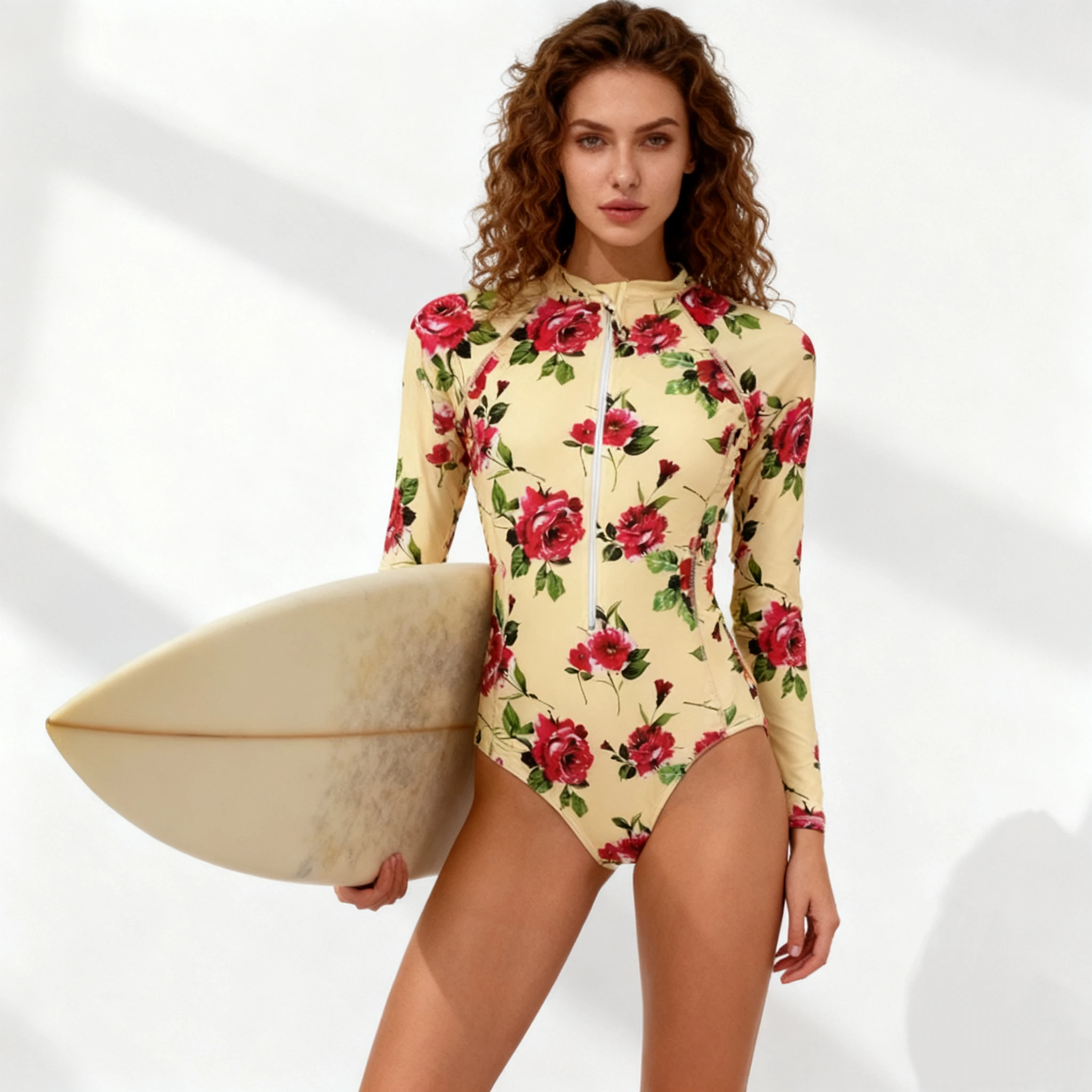 

Женский купальник Amber Long Sve Surf Suit с треугольными чашечками, защитой от солнца, моделирующий фигуру, модный, 2024