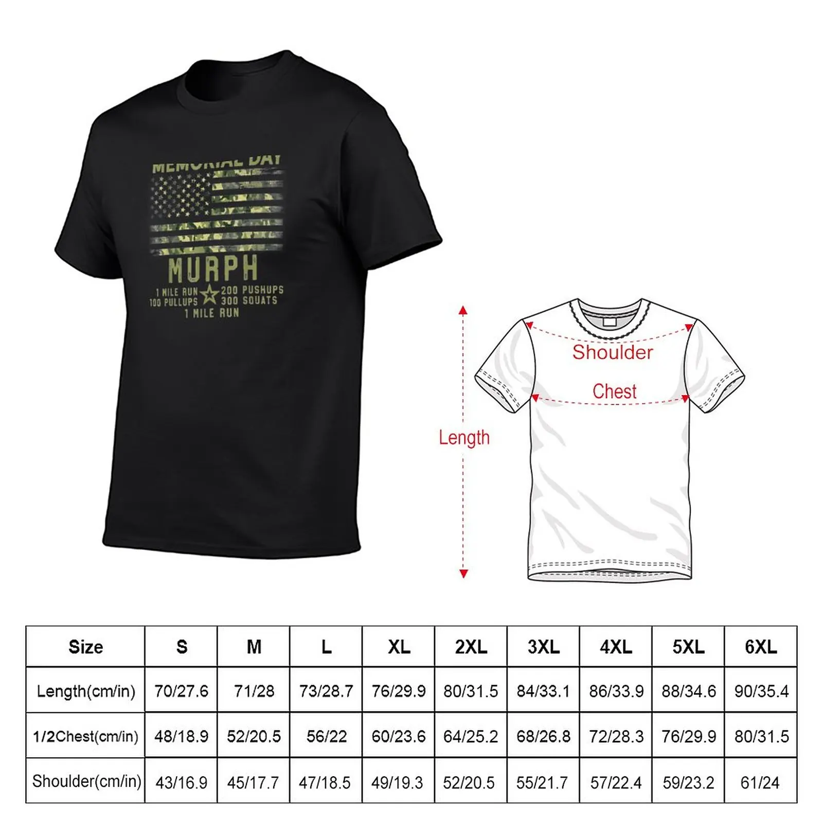 New Murph Challenge Memorial Day WOD Workout Gear 2021 T-Shirt Aesthetic clothing funny t shirt men graphic t shirts