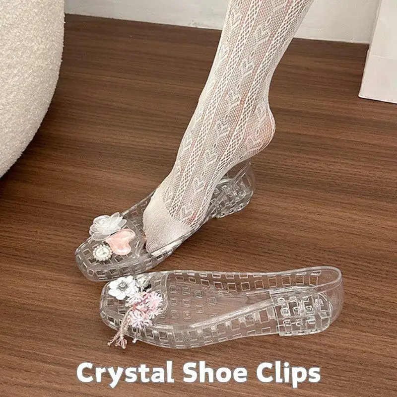 

Creative Beaded Crystal Pearl Shoe Clips Fashion DIY Jelly Shoes Decoration Tassel Pendant Flower Shoe Buckles Accessories