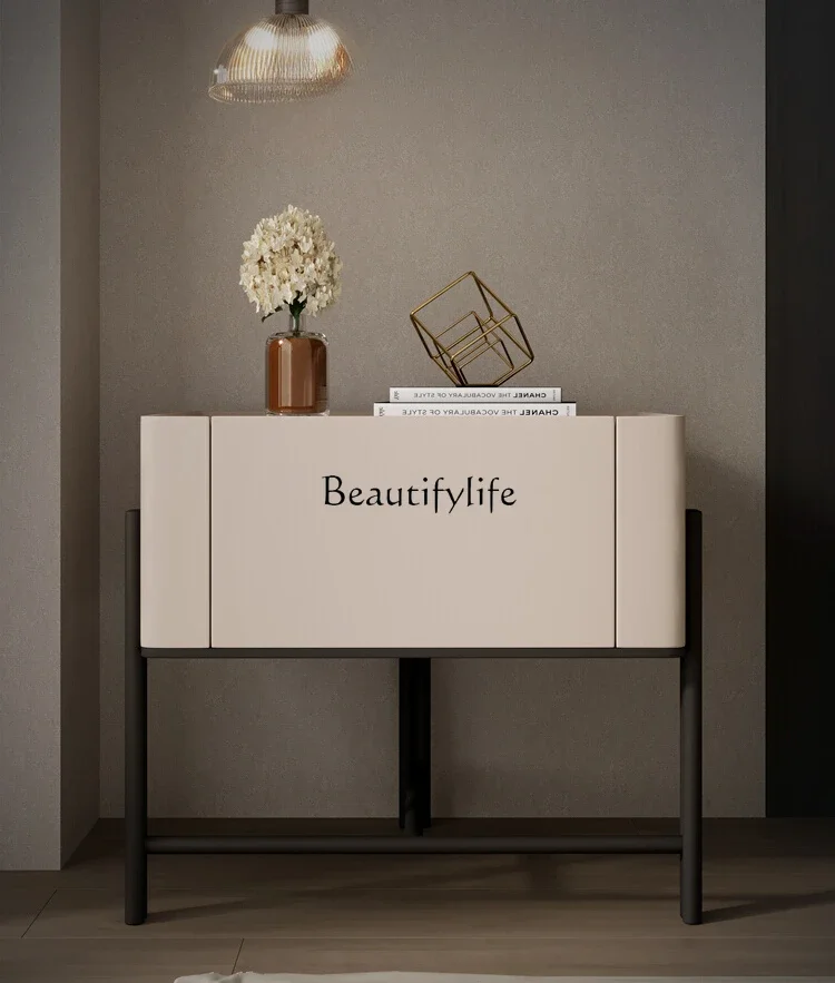 

FG44Italian Minimalist Stone Plate Bedside Table Modern Minimalist Small Bedside Storage Storage Cabinet