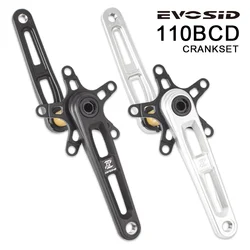 EVOSID 110BCD Crankset Ultralight Road Folding Bike Hollow Tech Crank 165 175mm CNC BCD130 With Bolts Crankset