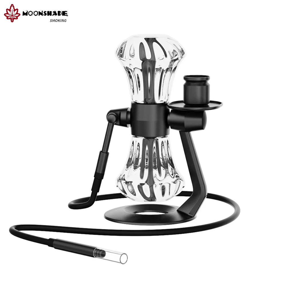 

MOONSHADE Diamond Gravity Hookah Tobacco Pipes Grass Shisha Pipa Set with Glass Cigarette Mouthpiece Smoking Accessory Gift Box