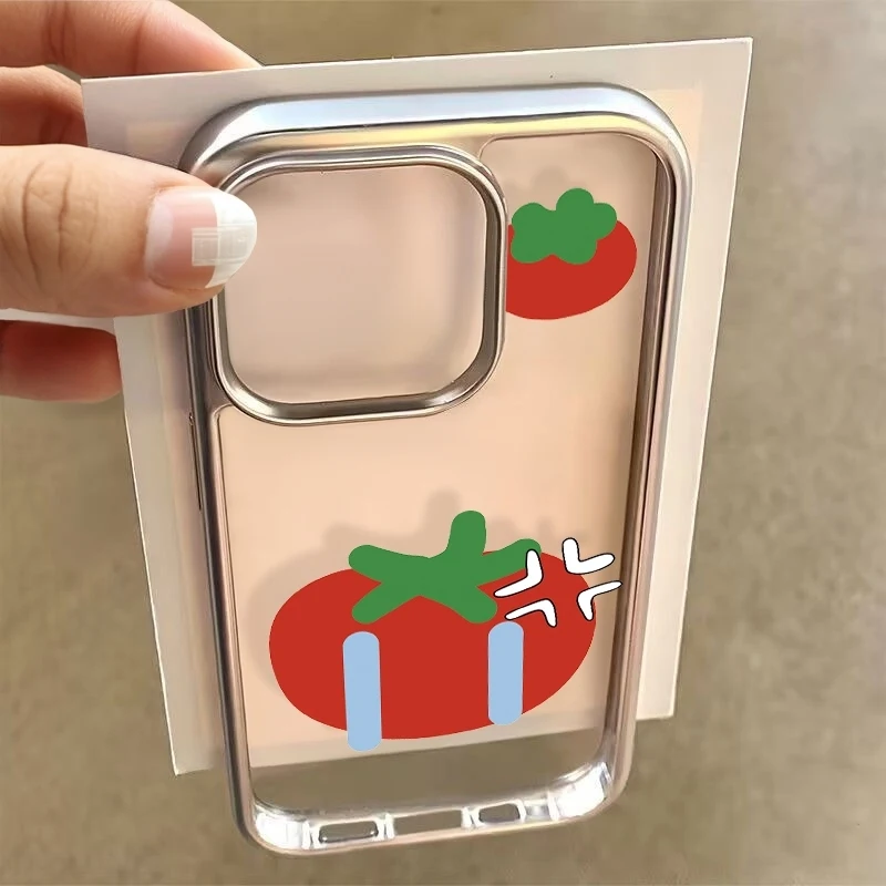 Capa de Celular Crying Tomato para iPhone 17 Air 16 15 14 13 12 11 Pro Max Plus X Xs XR Capa Macia Coque