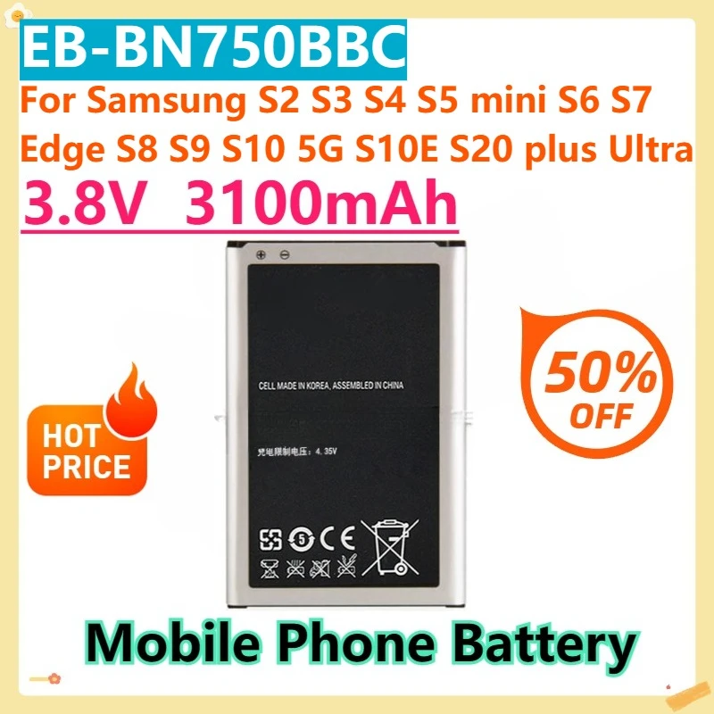 

For Samsung S2 S3 S4 S5 Mini S6 S7 Edge S8 S9 S10 5G Plus Ultra Galaxy Note 1 2 3 4 5 7 8 9 10 Plus Edge Mobile Phone Battery