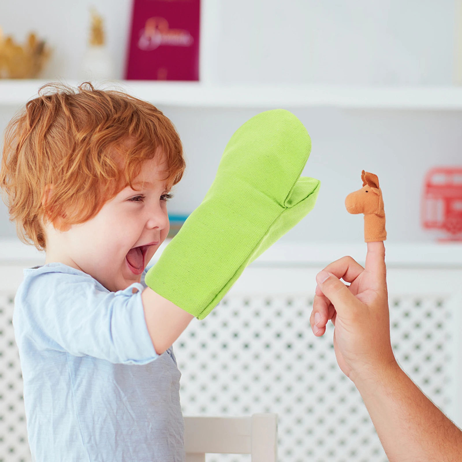 2 stks Open Mond Diy Canvas Handpop Voor Kinderen Onvoltooide Kleine Handpoppen Creatieve Verhaal Vertellen Slijtvast Licht Gewicht