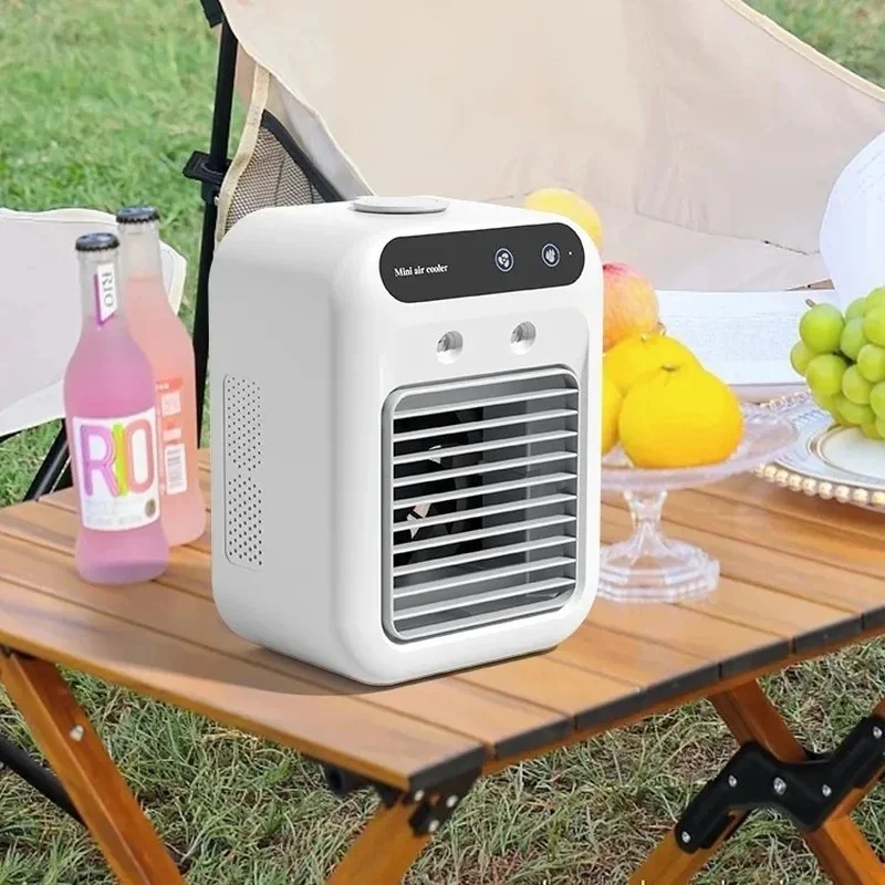 NEW FanSmall Desktop Spray Fan Rechargeable Strong Wind Long Lasting Portable Air Cooler for Outdoor Office Dormitory Summer Use