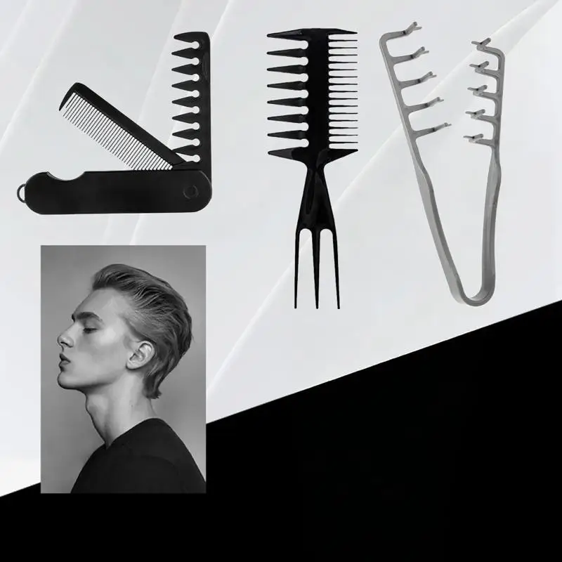 3Pcs Hair Styling Comb Kit Men Women Instant Volume Texture Comb For All Hair Types Voluminous Wide-Toothed Anti Static Comb