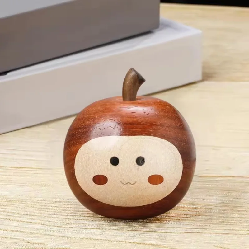 

2025 Noble Hand Carved Wooden Statues, Emphasizing Handmade Small Apple Birthday Statues, Homemaker Wedding Office Decorations