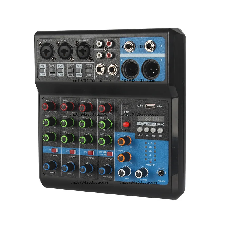Small 5-way mixer Live recording DJ Mobile phone Computer sound card USB Bluetooth mixer