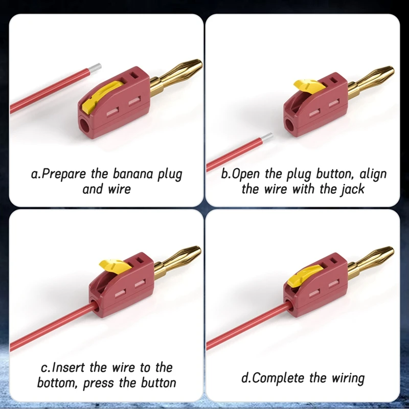10PCS 4Mm Spina a banana Terminali a connessione rapida senza saldatura 32A Spina per test elettrico Spine per strumenti di test di potenza