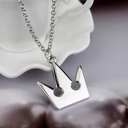 Kingdom Hearts Silver Plated Royal Crown Pendant Necklace Cheap Wholesale Fashion Sora Chain Necklace For Women Men