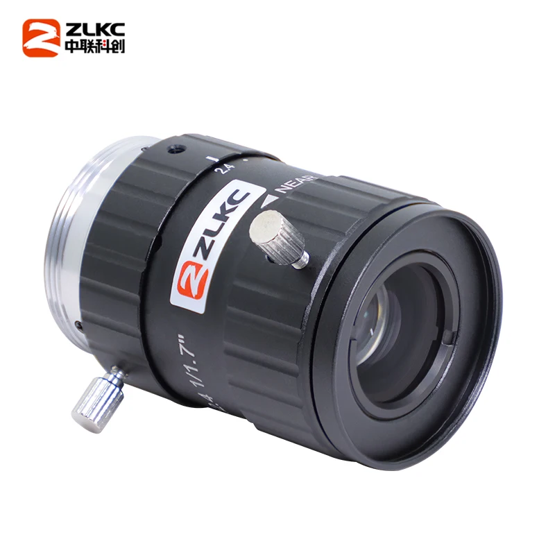 ZLKC FA عدسة ماكرو عالية الدقة ، أجزاء الدوائر التلفزيونية المغلقة للكاميرا جبل C ، آلة الرؤية المنخفضة ، F2.4 ، 16 مللي متر ، 12MP ، 1.7"