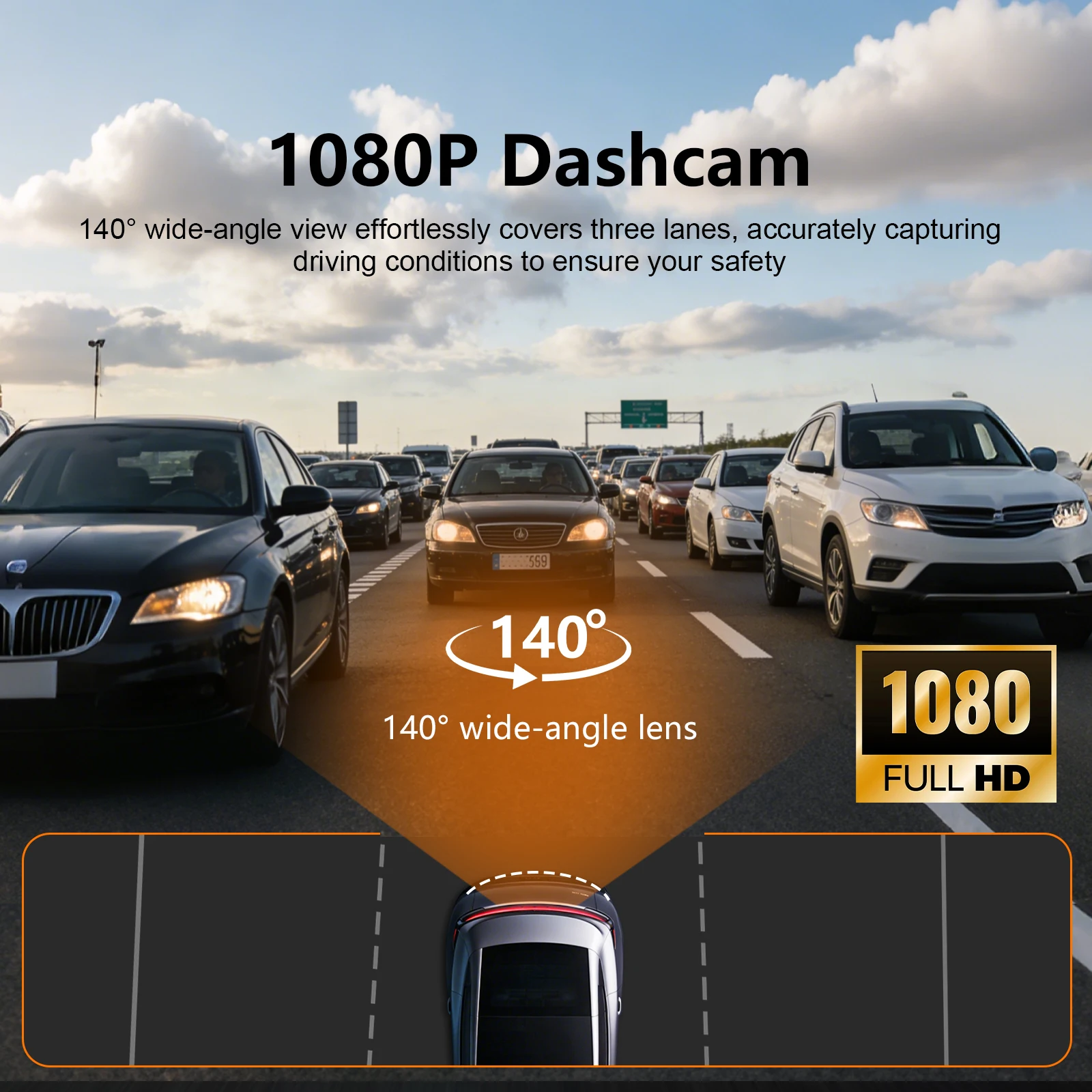 Electric Streaming Rearview Mirror For Tesla Model 3 Model Y Model YL 1080P Digital Streaming Blind Spot