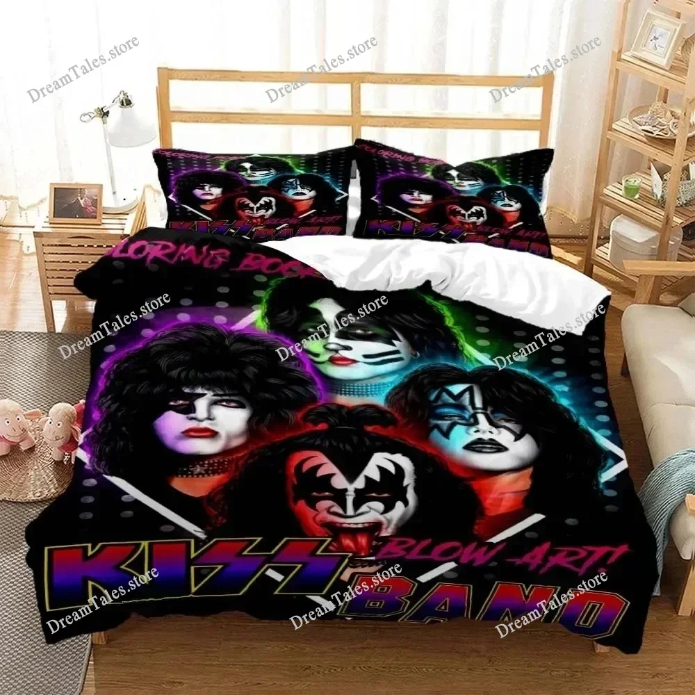 

Kuss Band Rock 3D Printed Bedding for Boys Queen Bedding Set Soft and Comfortable Customized King Size Bedding Set Luxury Gift