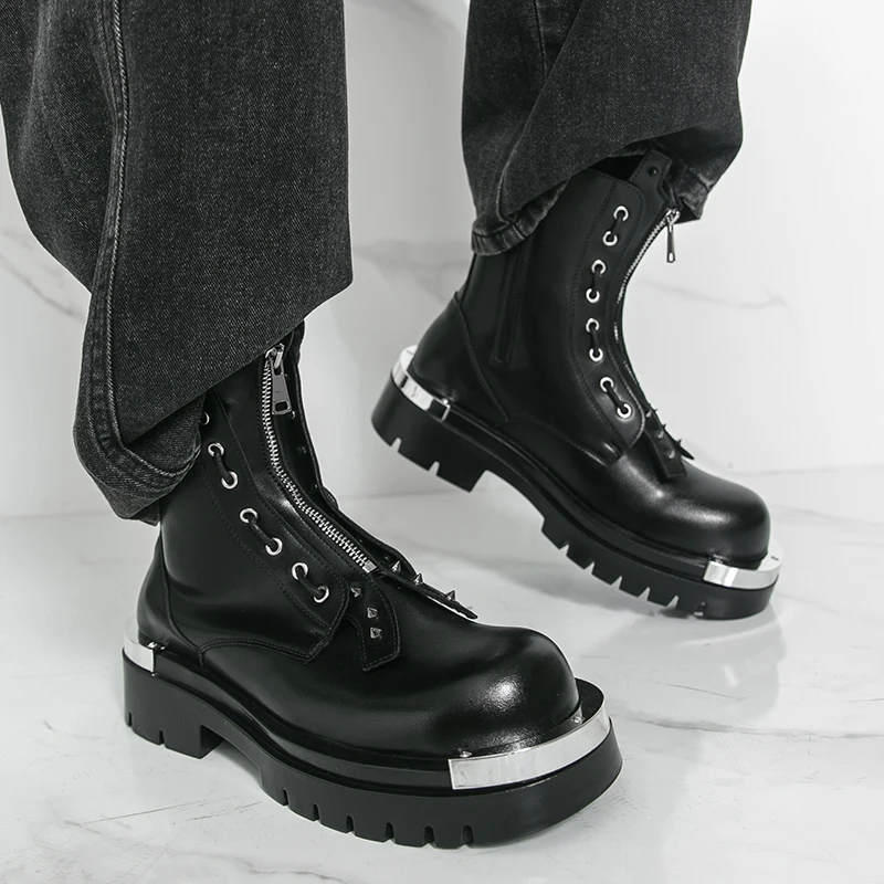 Men's thick soled boots Design – обзор и цена Street Fashion Walking
