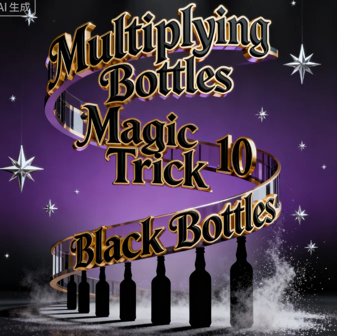

Magician Props Multiplying Bottles Magic Trick 10 Black Bottles Stage Illusions Mentalism Gimmicks Party Show