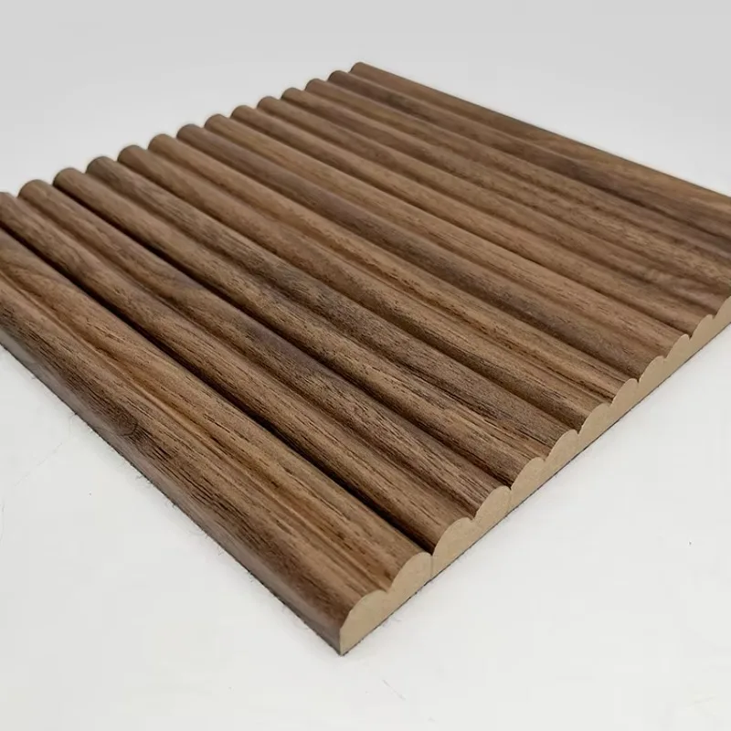 Modern Designed Wooden Half Flexible Acoustic Slat Wall Panel Semi-Circular Akupanel For Hotel Application