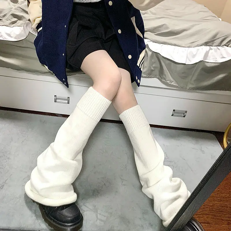 

Onalippa 2025 Japanese College Straight Spicy Pile Show Thin Thick Subculture Harajuku Sakura Girl Middle Leg Sock Set