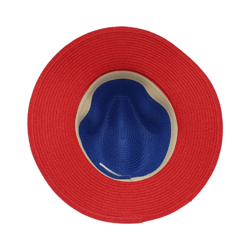 Fashion Hat Two Tone Panama Hat for Sun Hat Summer Wide Brim Straw Hat Sunscreen Accs for Beach Party