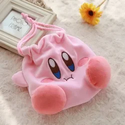 Kawaii Anime Cartoon Star Kirby peluche sacchetto cosmetico carino rosa peluche portatile borsa portamonete borsa con coulisse regali di festa