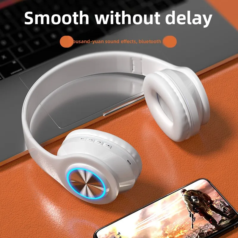 

New arrivalmacaron wireless bluetooth headset head-mounted mobile phone wireless sports running game gift headset neutral holida