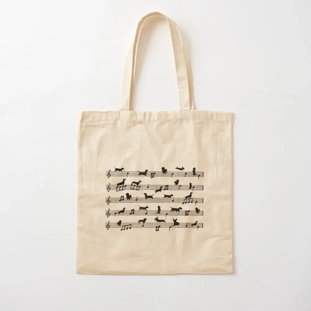 

Music Notes Dachshund Dog Tote Bag Customizable tote free delivery bags men's