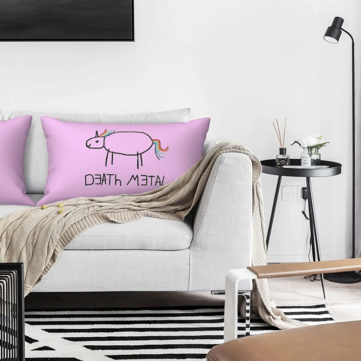 Death Metal Unicorn Rectangle Linen Pillowcase Cushion Cover Polyester Decorative Bed Home Comfort Throw Pillow
