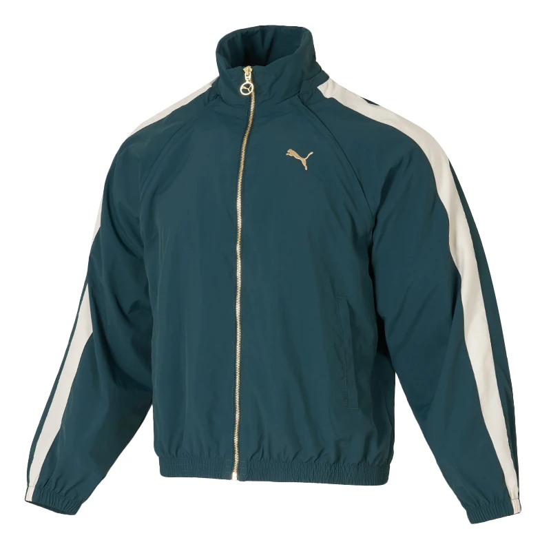 

Puma Men's Woven Fashion Stand Collar Jacket Green Sportswear Running Fitness Jacket 634782-75