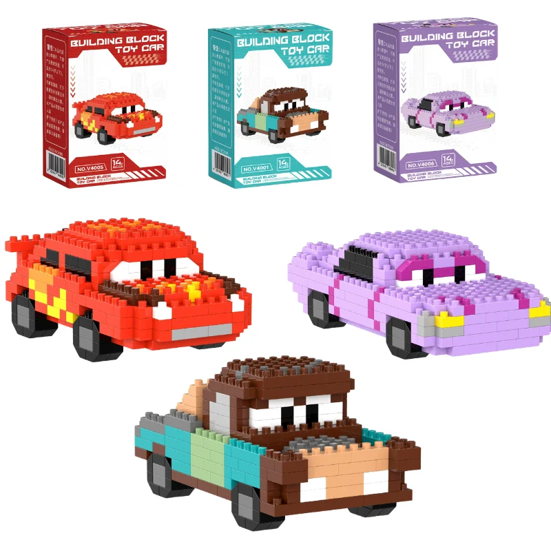 

НОВЫЕ конструкторы Disney Pixar Cars: Молния Маккуин, Мэтр, Салли, мультяшные персонажи, креативные кирпичики, игрушки для подарка на день рождения