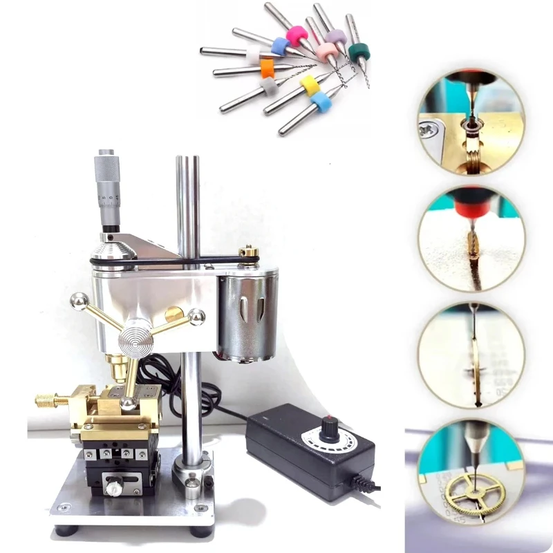 Watch Tools 100-240V 3.175mm Miniature Bench Drill Mini Drill Thousand Minute Positioning Punch Speed Adjustable Watches Repair