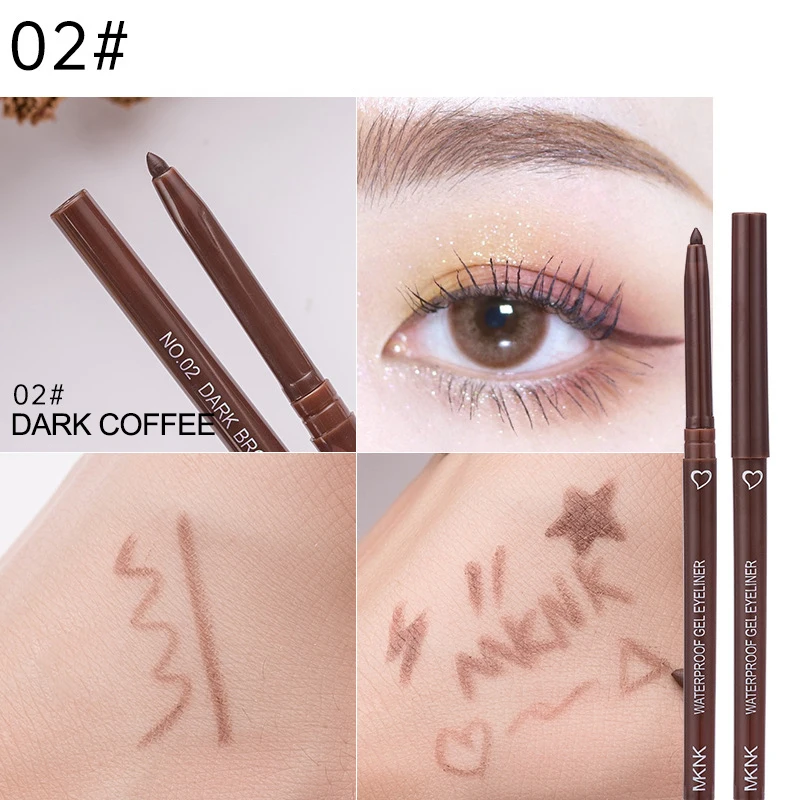 防水アイライナーペン白黒茶色長期的な速乾性ペンシル開花しない液体アイライナーゲル目メイク化粧品