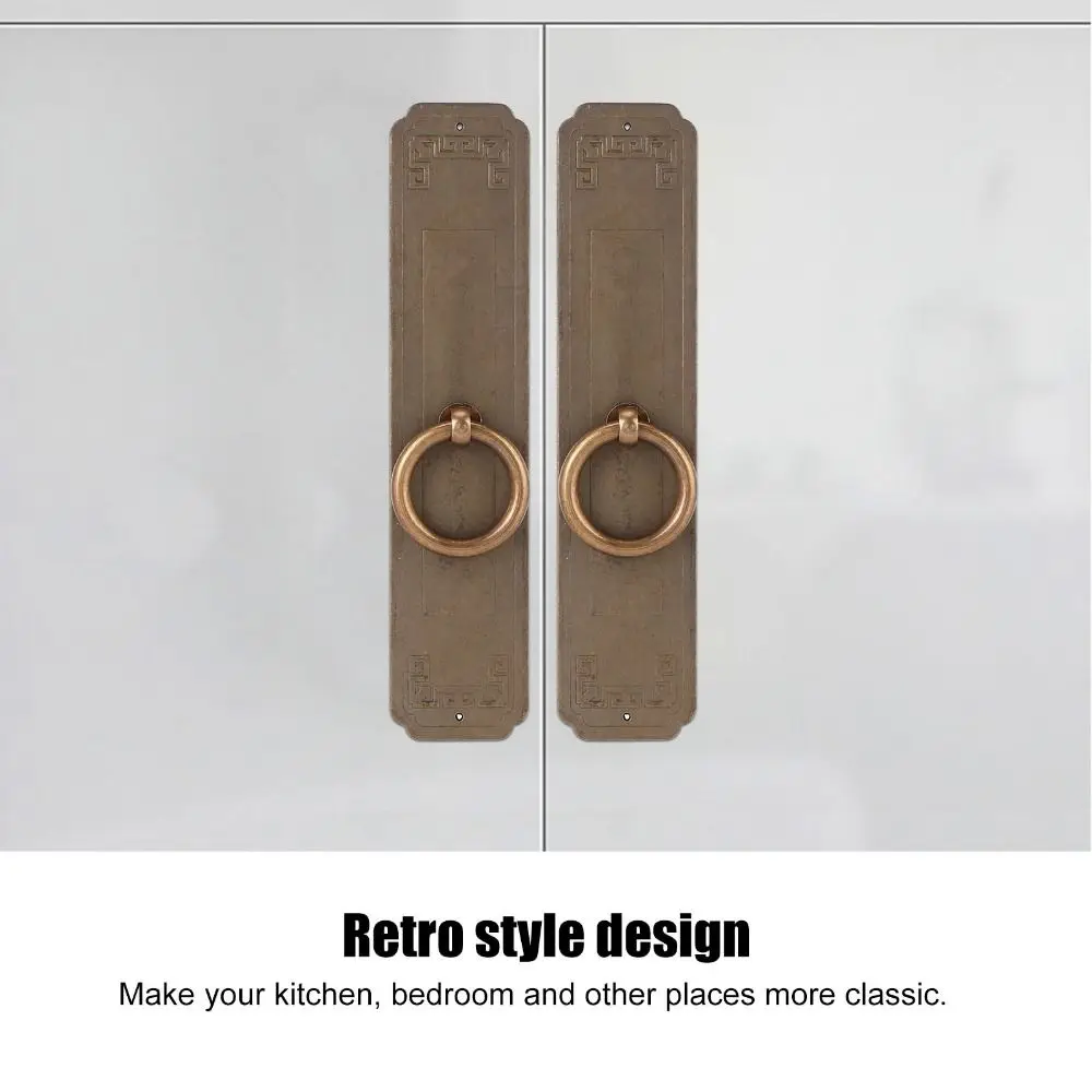 2pcs Classical Antique Bronze Cabinet Door Knobs Brass Rounded Edges Drawer Pull Handles Single Hole Door Pull Cabinets