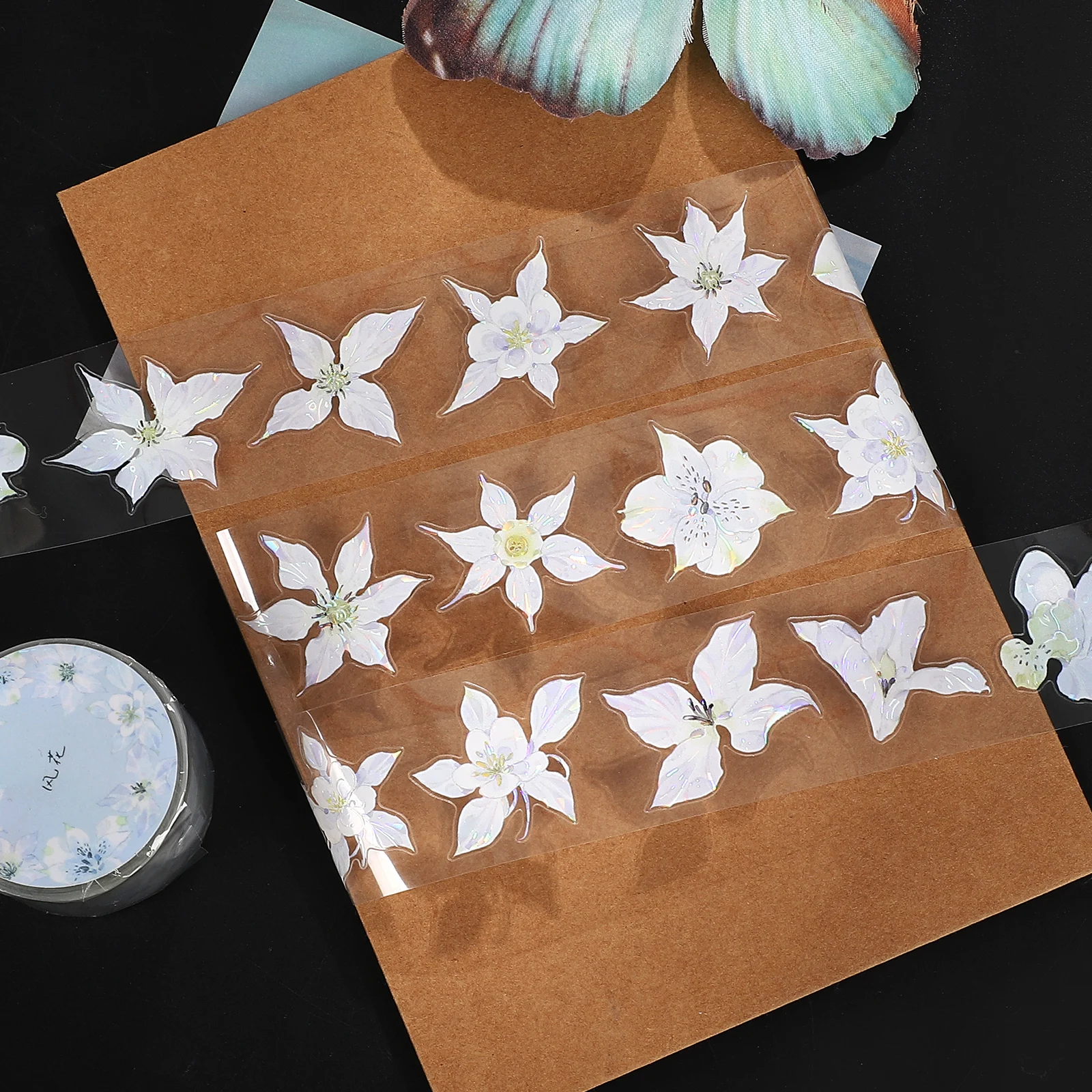 32mm*6m Vintage Winter Flower Landscape PET Tape Creative DIY Journal Material Collage Scrapbooking Stationery