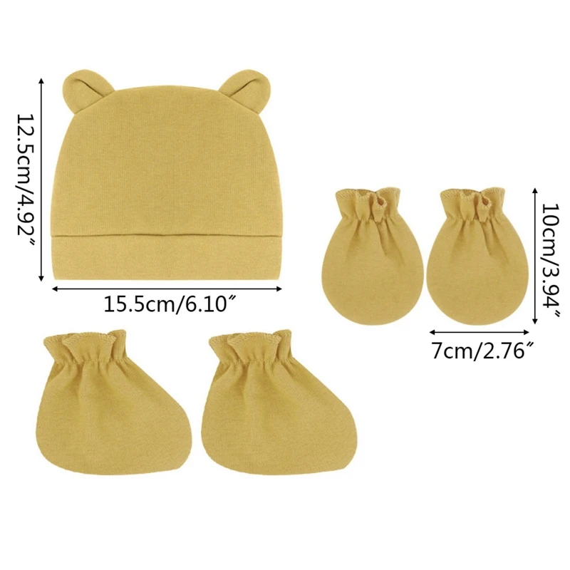 Gants anti-rayures en coton doux pour bébé, chapeau couvre-pied, cadeaux, accessoires photographie, nouvelle collection