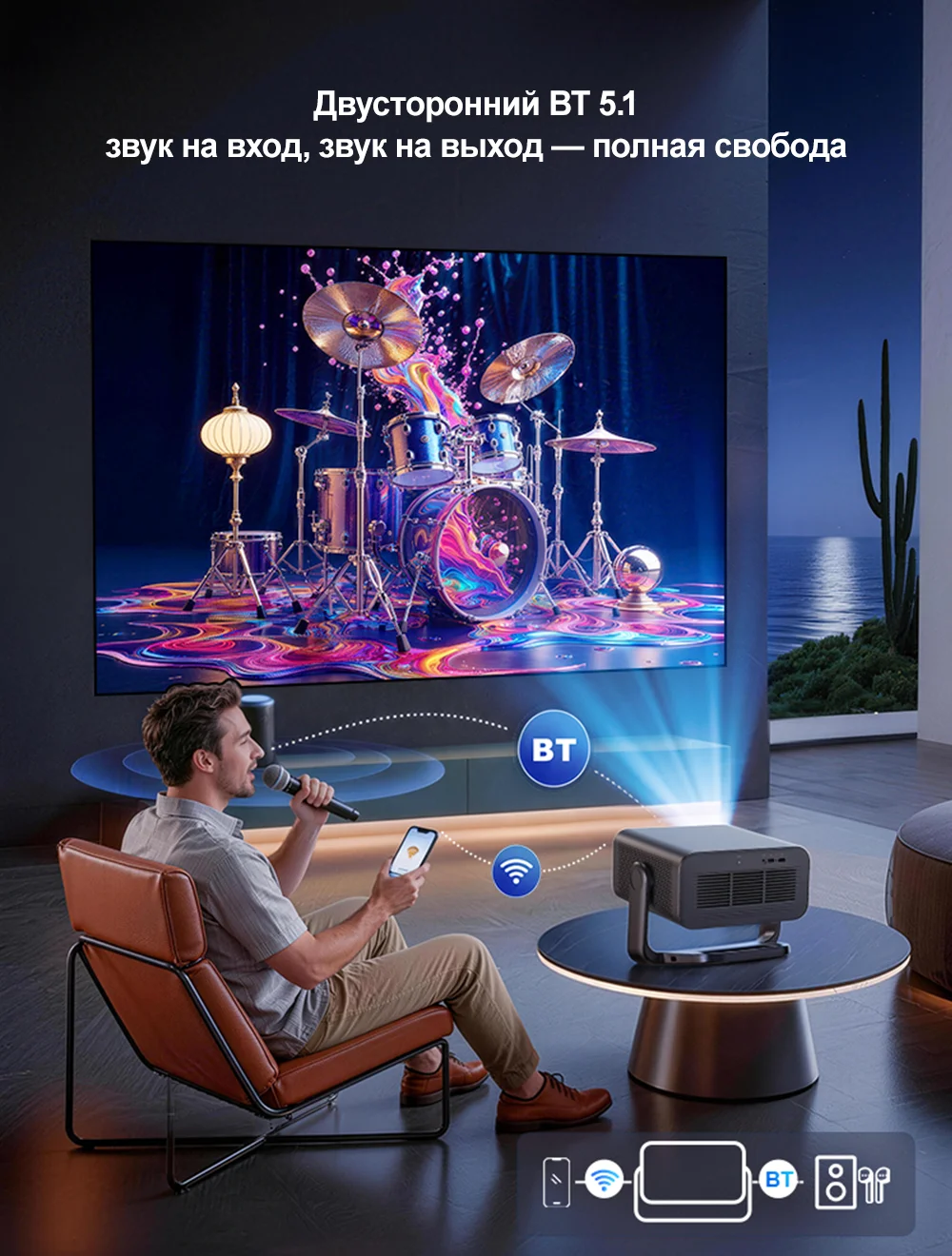 ThundeaL 4K TD99W Full HD 1080P WIFI 4000 Ansi Beam Projector 50W Dolby Quiet Home Theater Cinema Portable Video Game Projector