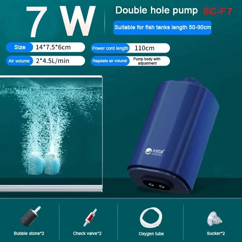 1PC Stille Aquarium Zuurstof Luchtpomp met Terugslagklep Aquarium Compactor Oxygenator Aquarium Luchtcompressor Beluchter 220v 3w-14w