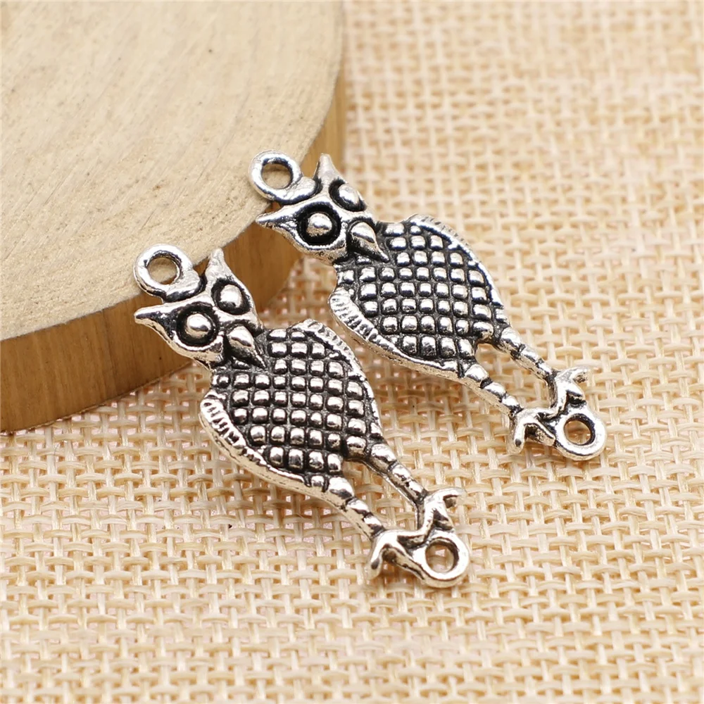 

Wholesale 60pcs/bag 33x12mm Owl Connector Charm Antique Silver Color Antique Bronze Color For Jewelry Making