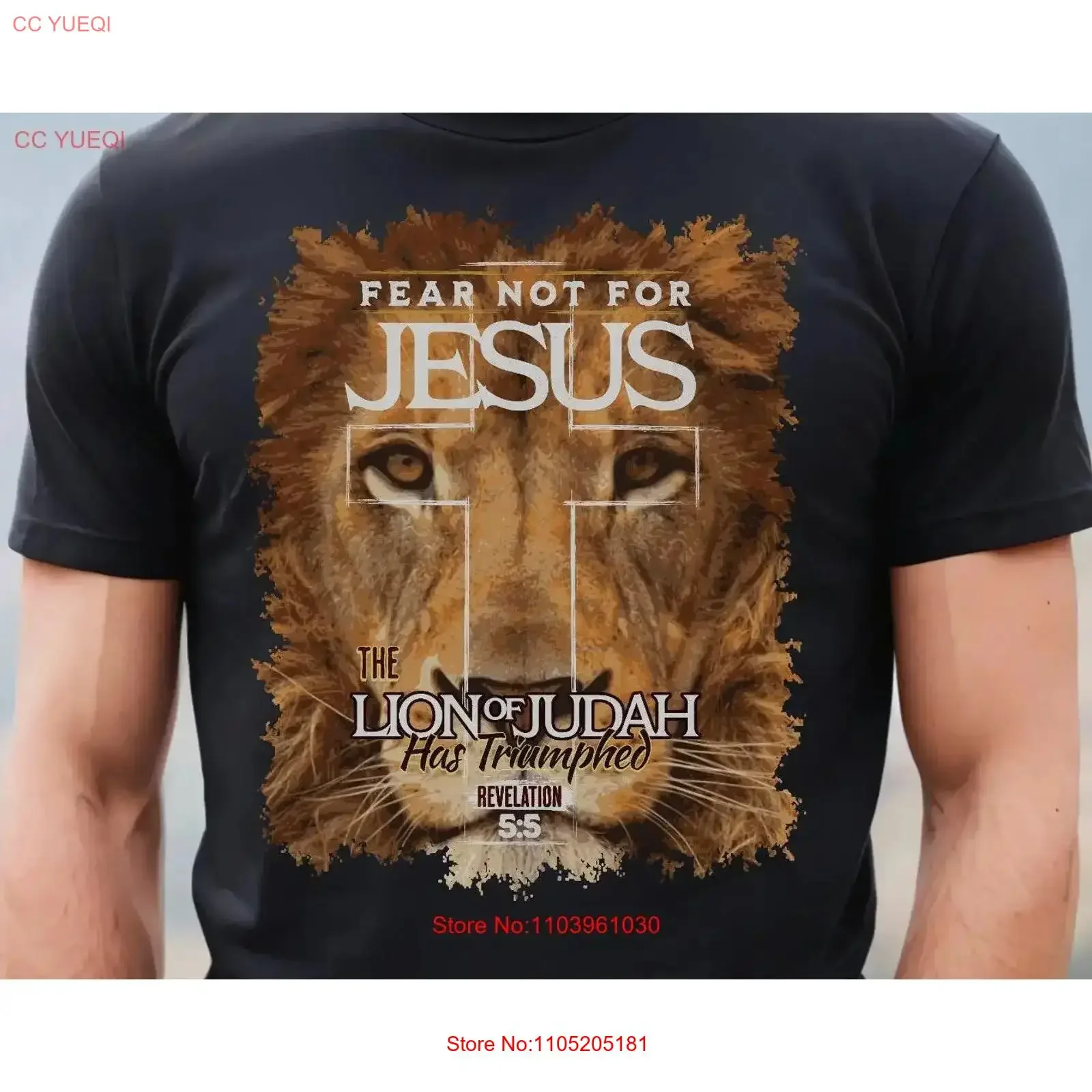 No miedo por Jesús el León de Judá ha triunfal Revelación 5 camisa Versículo de la Biblia T Camiseta cristiana Mesías Cruz vintage Lavado