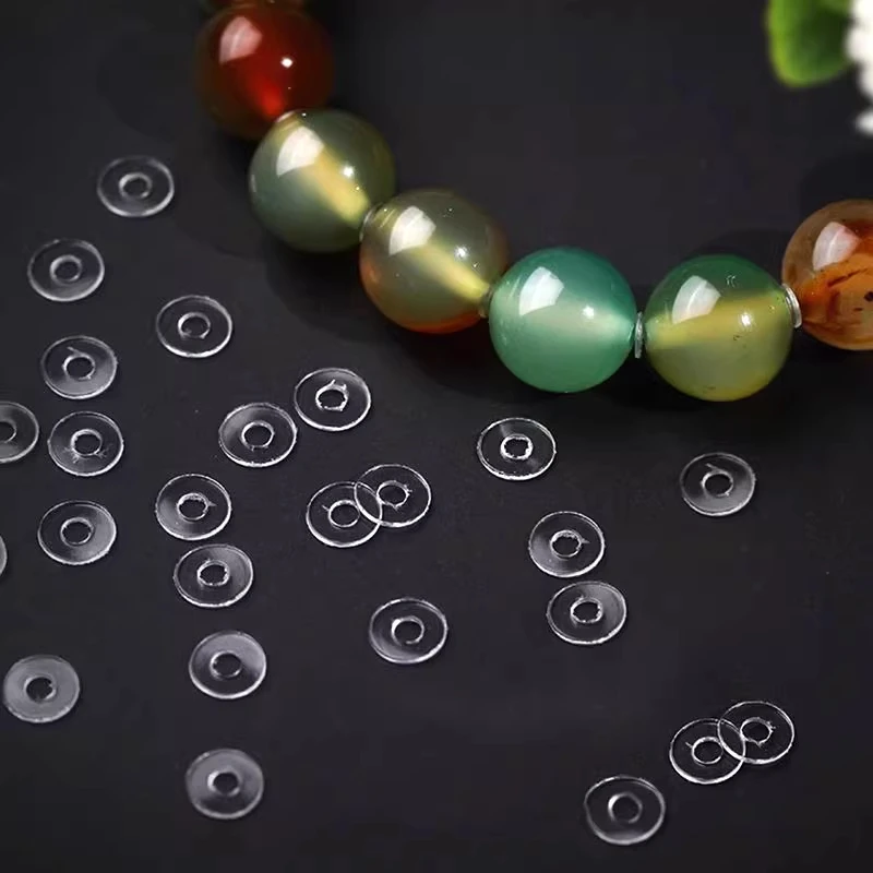 Transparent PVC Bead Separator Spacers Anti-Friction Protective Ring for Handmade Jewelry