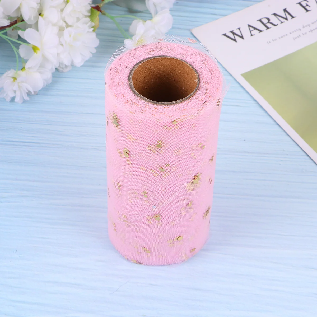 

Sequins Table Skirt Gauze Desk Cover Wedding Party Decoration Light Pink 2280X15Cm Elegant For Events Banquet Handicraft