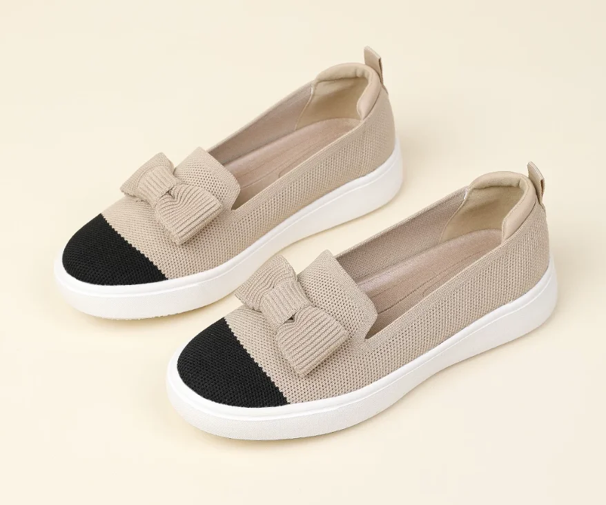 Maggie's Walker Women's  Platform Knitted Flats Slip-on Round-toe Shallow-mouth Casual Shoes Size 35~40