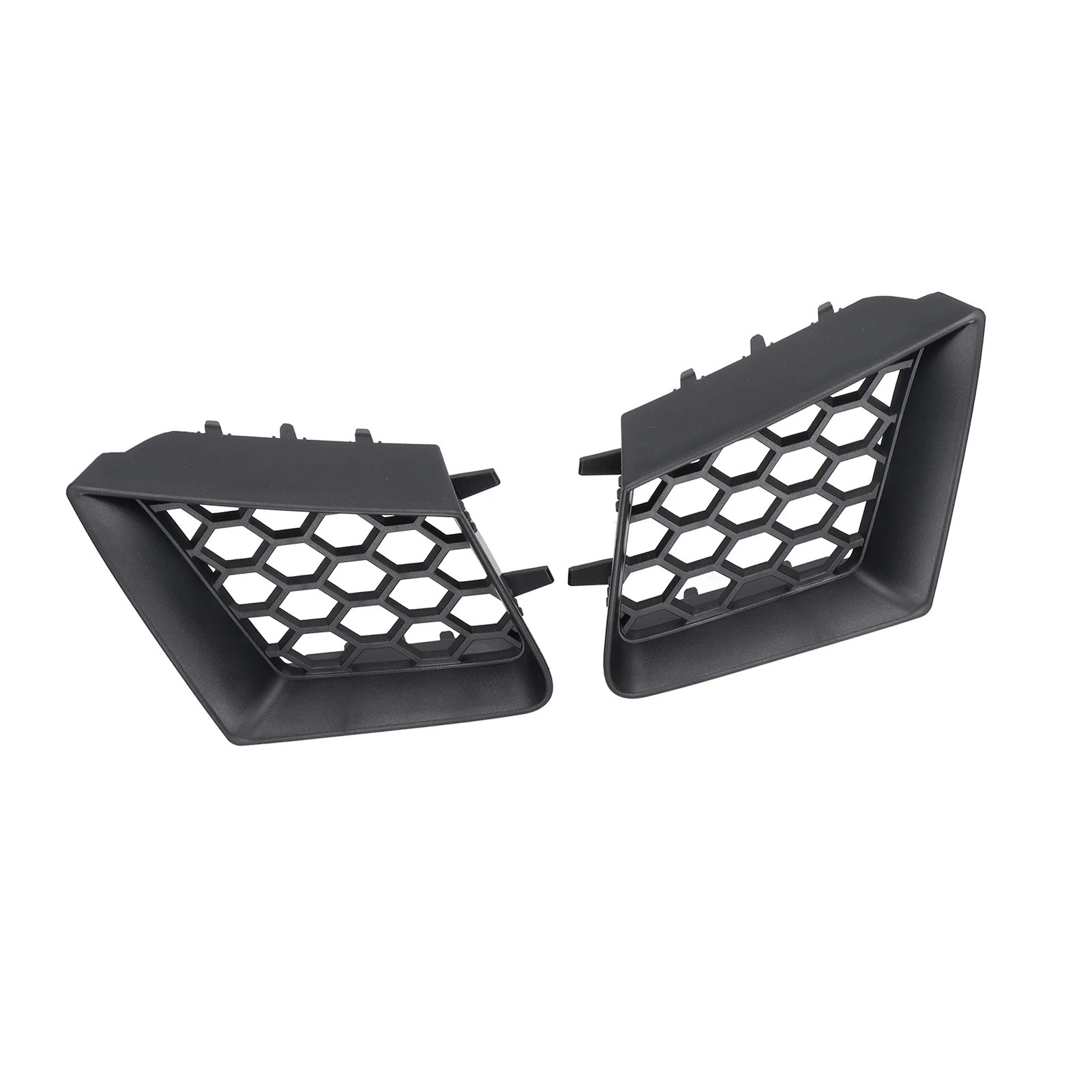 2pcs Front Bumper Upper Grill Left Right Matte Black Replacement for Seat Ibiza Cordoba 6L 2002‑2009