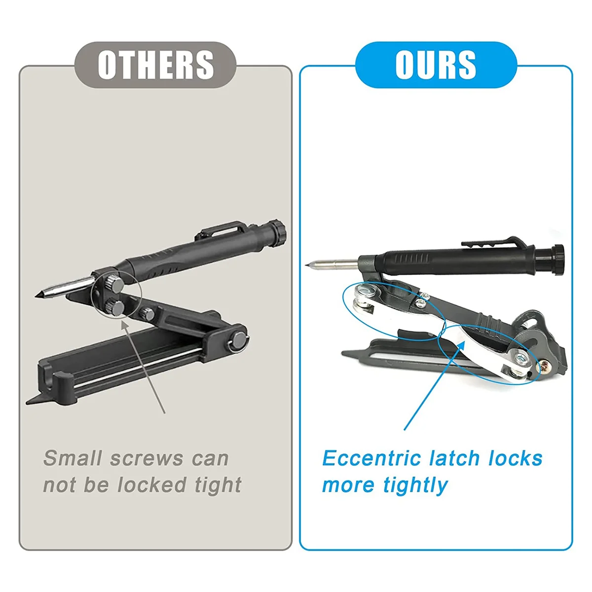 Multifunctional DIY Woodworking Marking Tool - Aluminum Alloy Structural Pencil - Marking Tool with Deep Hole Device