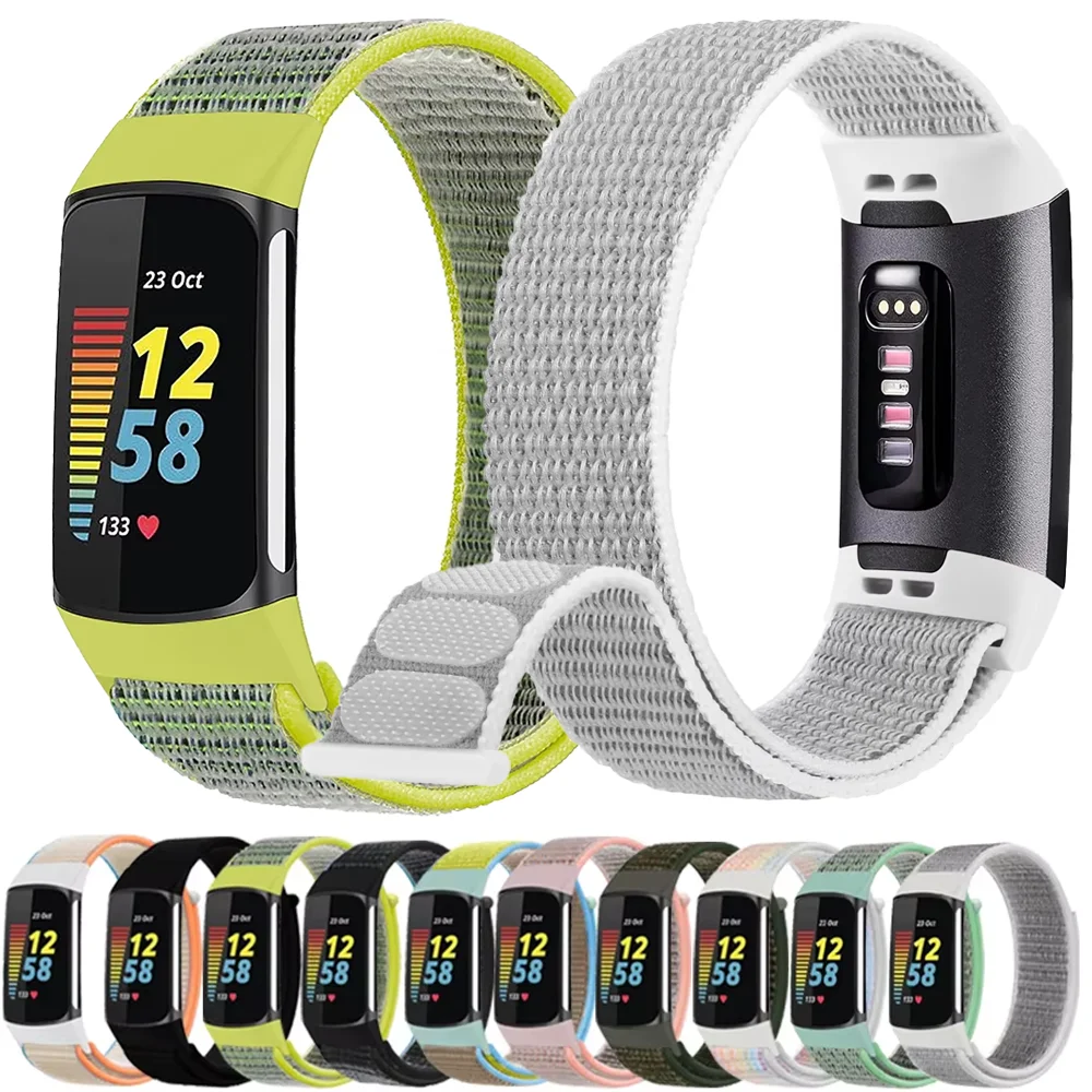 Sports Nylon Braided Strap for Fitbit Charge 6 5 Breathable Comfortable Bracelet Wristband Fitbit Charge 5 6 Correa Accessories