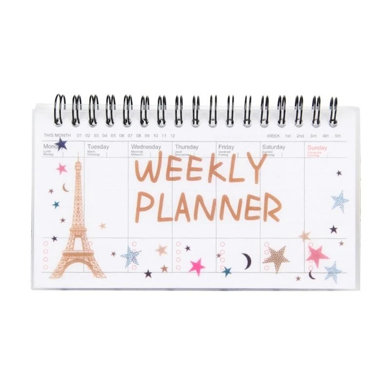 

2-in-1 Tearable Weekly Planner Calendar Waterproof Cover 50 Sheets Dated Pages To-do-list Pad Business Schedule Notepad