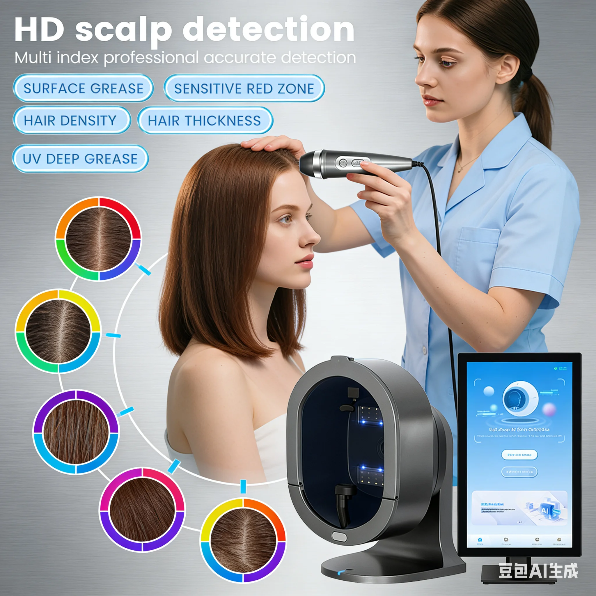 Miroir magique 3D AI Machine d'analyse de la peau du visage détecteur d'image numérique professionnel analyseur de peau de haute précision pour le visage