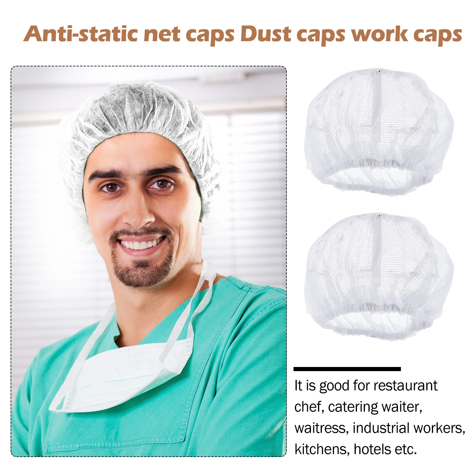 6pcs Anti Static Net Cap Breathable Chef Hat Cooking Food Service Work Hair Cap Kitchen Industrial Worker Beanie