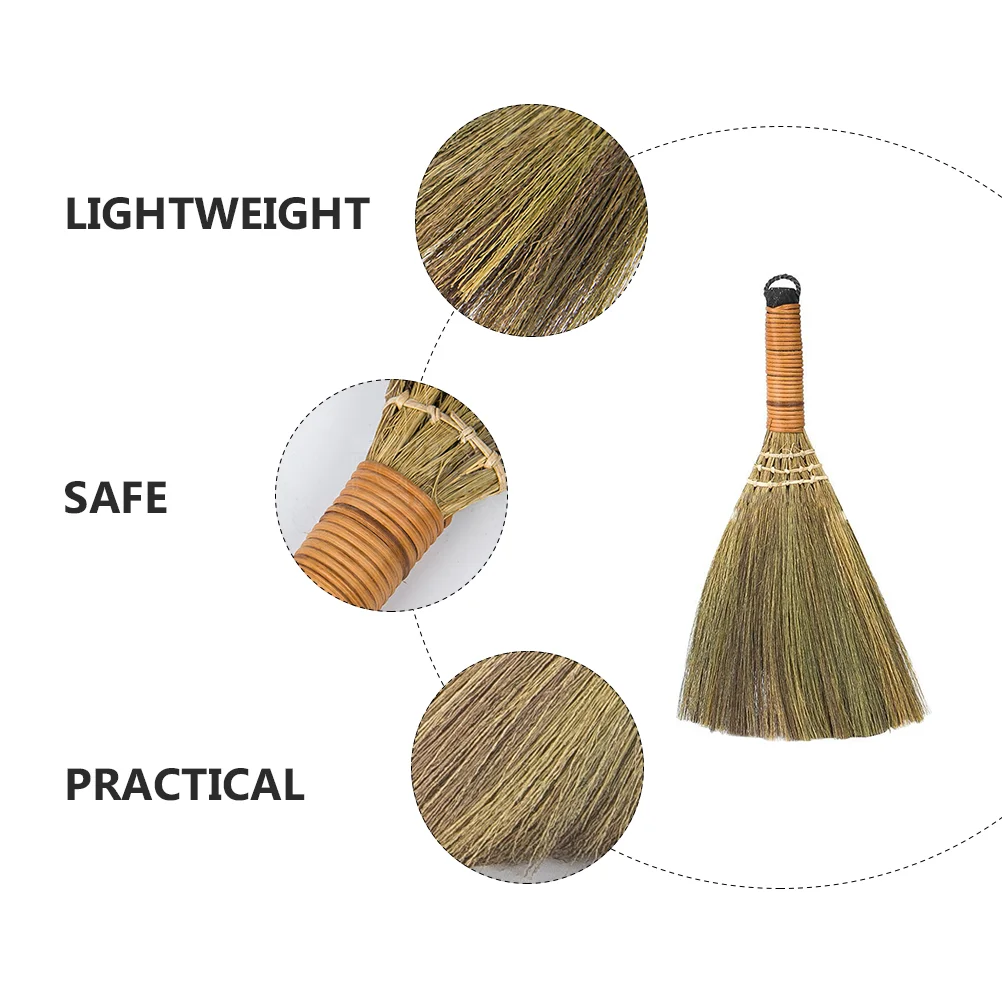 2 Pcs Household Dust Broom Assorted Color Small Cleaning Sweeping Brush Convenient Straw Practical Useful