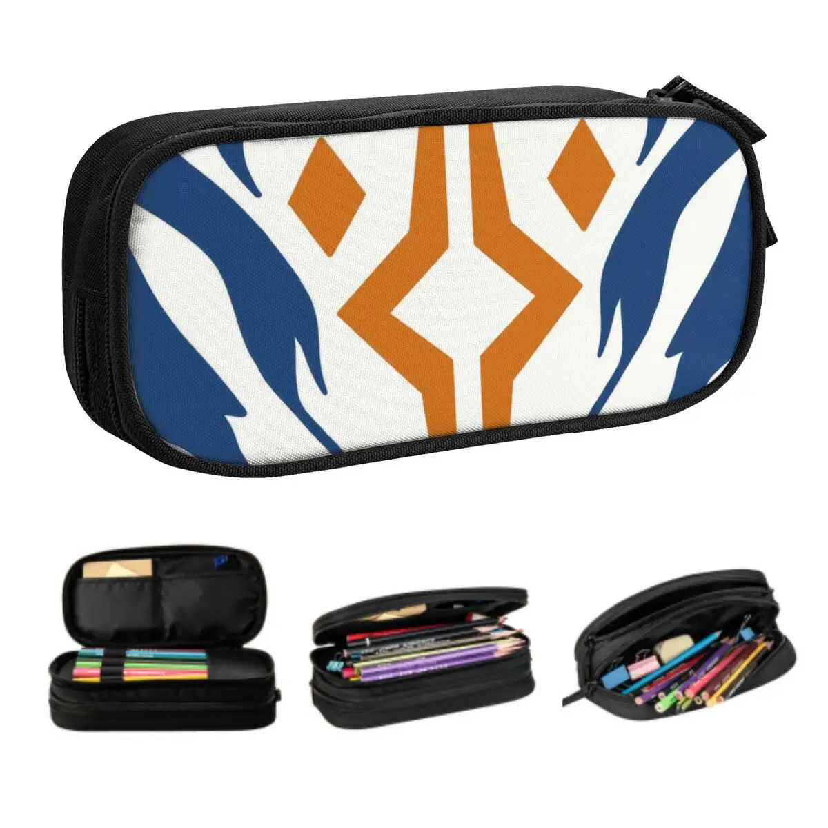 

Fulcrum Ahsoka Tano Cosplay Pencil Case for Girls Boys Large Storage Sci Fi Tribal Wars Pen Box Bag Stationery